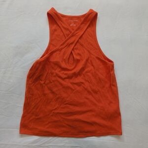 Anthropologie, criss cross front tank top, Tangerine, Medium
